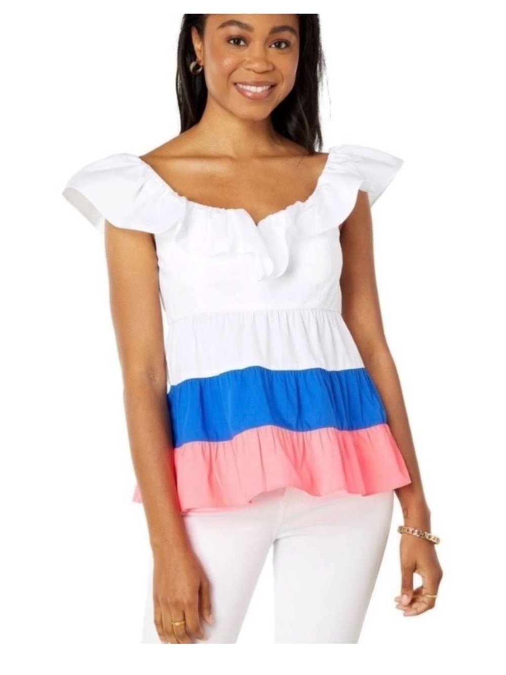 NWT Lilly Pulitzer Emie Ruffle Top